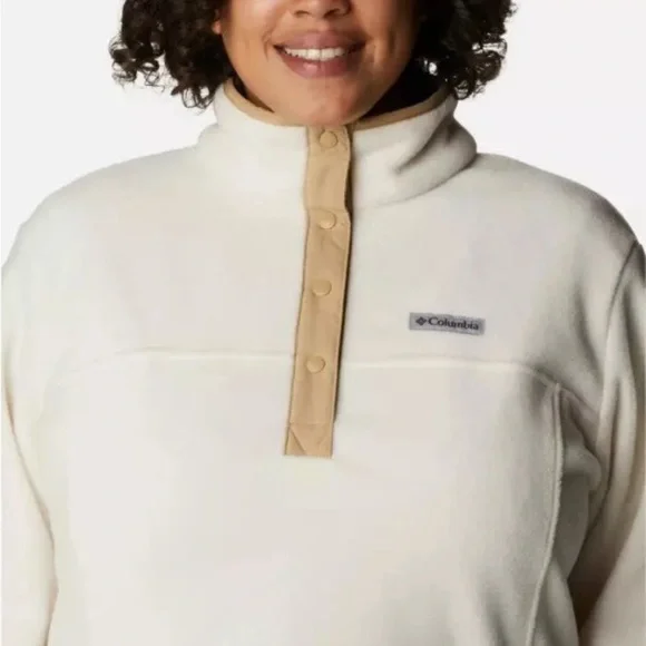 COLUMBIA Size XL Chalk White Benton Springs 1/2 Snap Fleece Pullover Outdoor - Picture 1 of 11